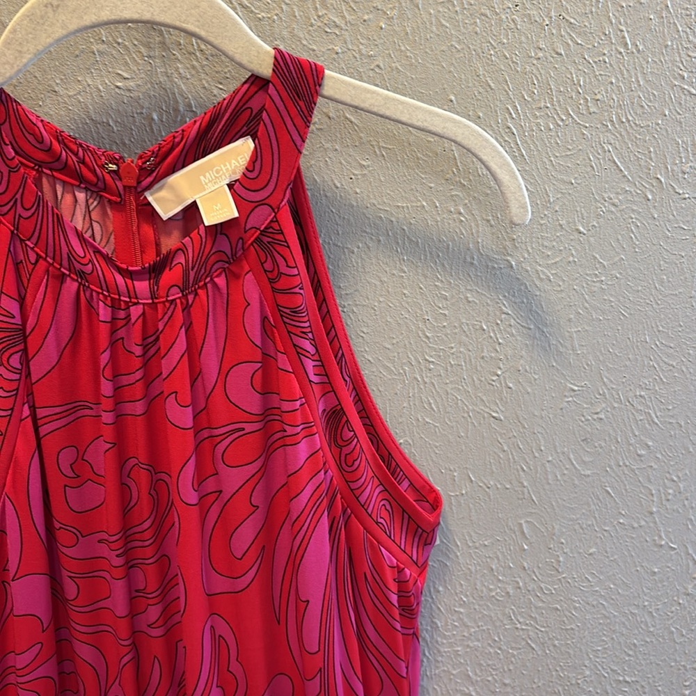 Michael Kors Cynthia Pink Paisley Halter Maxi Dress Women’s Size Medium - Picture 7 of 11